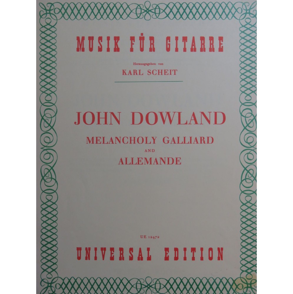 DOWLAND John Melancholy Galliard and Allemande Guitare 1956