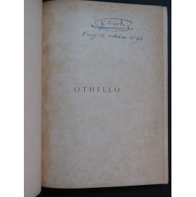 VERDI Giuseppe Othello Dédicace Opéra Chant Piano 1887