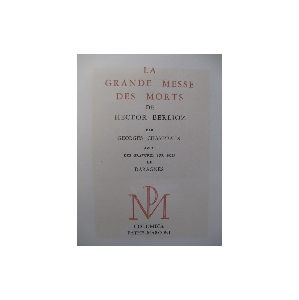 CHAMPEAUX Georges Berlioz La Grande Messe des Morts 1944