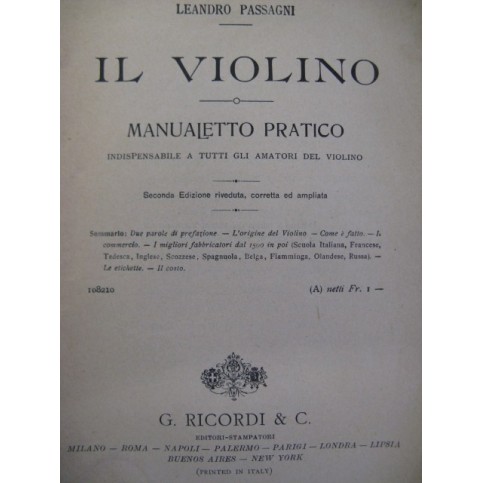 PASSAGNI Leandro Il Violino