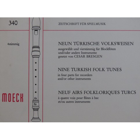 Turkish Folk Tunes Airs Folkloriques Turcs Recorders Flûtes à bec 1967