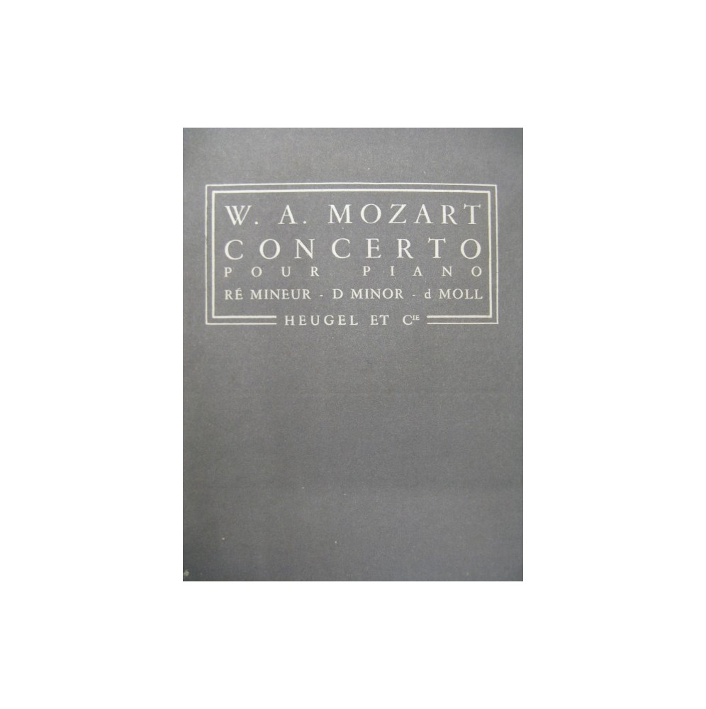 MOZART W. A. Concerto K466 Piano Orchestre