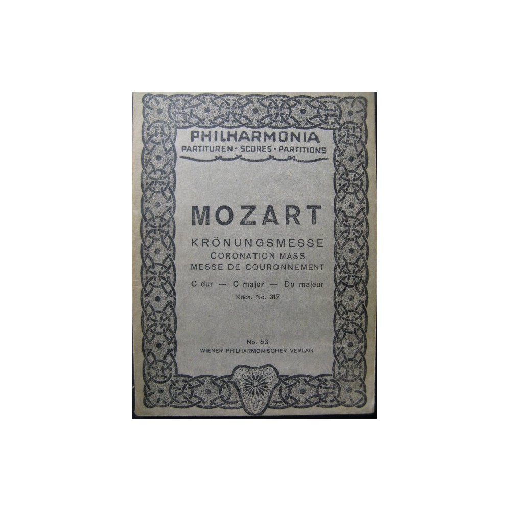 MOZART W. A. Messe No 16 K 317 Orchestre