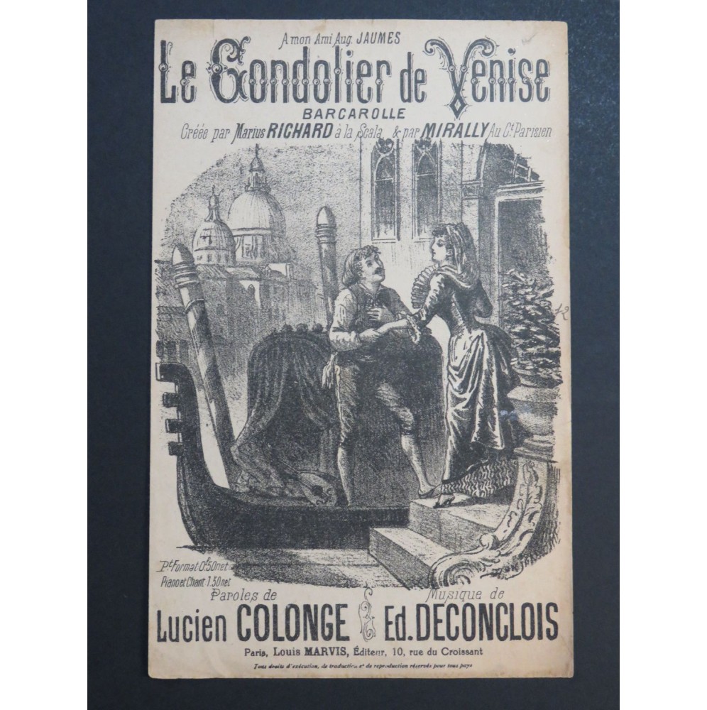 Le Gondolier de Venise E. Deconclois Chant