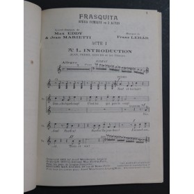 LEHAR Franz Frasquita Opéra Chant 1933