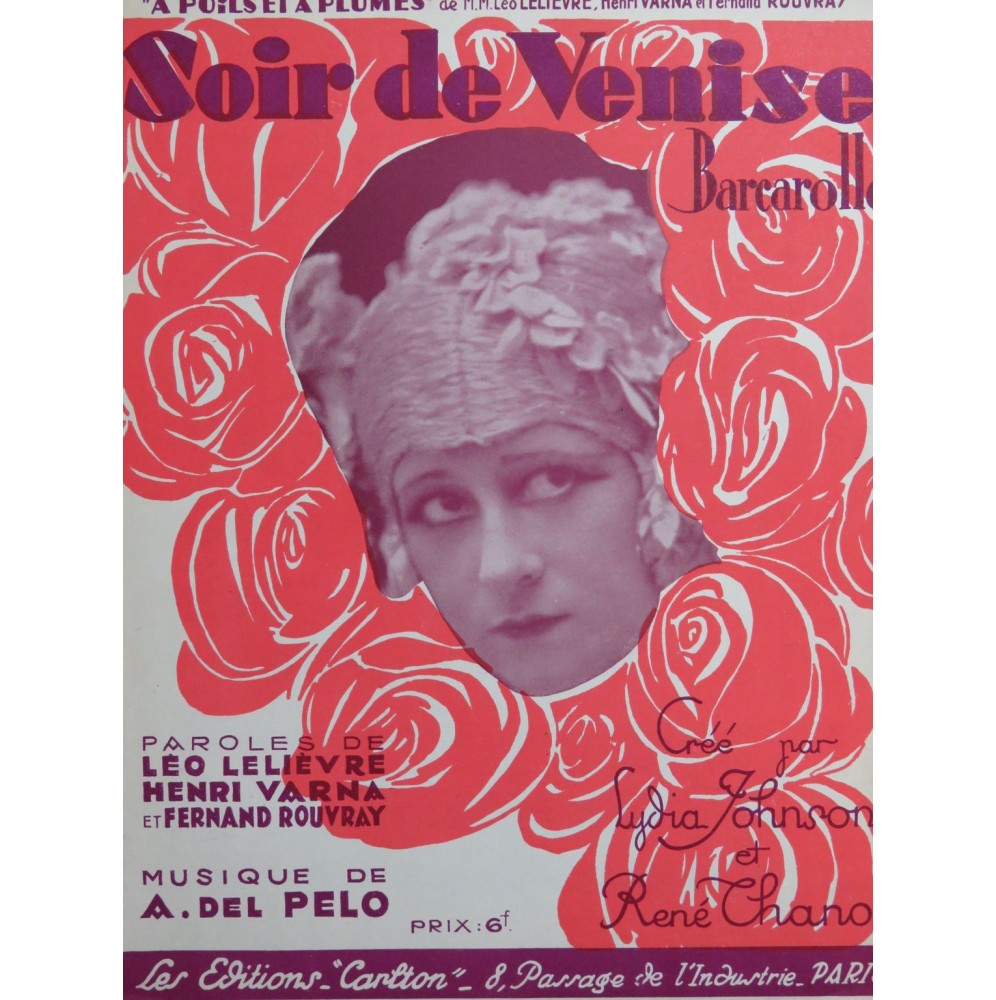 DEL PELO A. Soir de Venise Chant Piano 1926