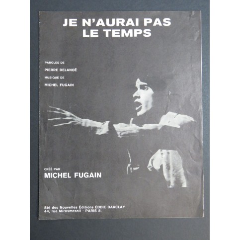Je n'aurai pas le temps Michel Fugain Chant Piano 1967