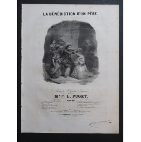 PUGET Loïsa La Bénédiction d'un Père Chant Piano 1843