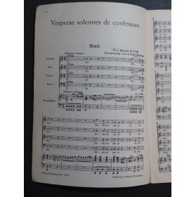 MOZART W. A. Vesperae Solennes de Confessore Chant Piano