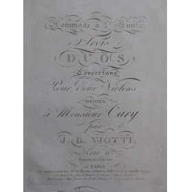 VIOTTI J. B. Trois Duos pour deux Violons 1er Violon ca1818