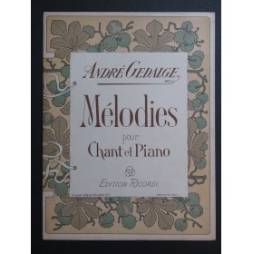 GEDALGE André Ronde de la Dame de Vire Chant Piano 1898