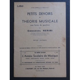 NERINI Emmanuel Petits Devoirs de Théorie Musicale
