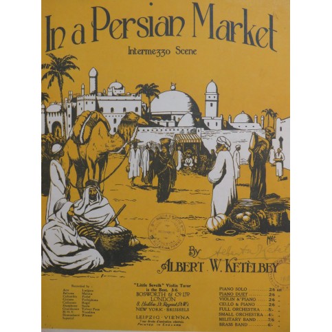 KETÈLBEY Albert W. In a Persian Market Piano 4 mains 1920