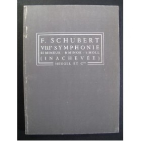 SCHUBERT Franz Symphonie No 8 Inachevée Orchestre