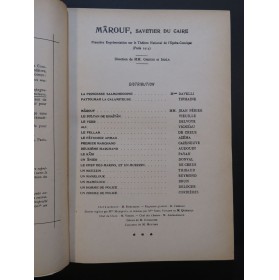 RABAUD Henri Mârouf Savetier du Caire Opéra Piano Chant 1932