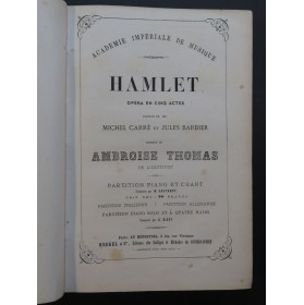 THOMAS Ambroise Hamlet Piano Chant Opéra ca1880