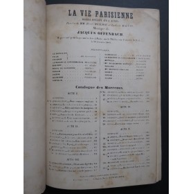 OFFENBACH Jacques La Vie Parisienne Opéra Chant Piano 1866