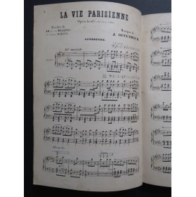 OFFENBACH Jacques La Vie Parisienne Opéra Chant Piano 1866