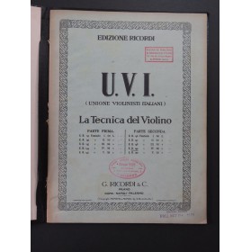 La Tecnica del Violino Technique du Violon 1920