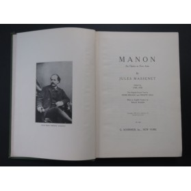 MASSENET Jules Manon Opéra Anglais Français Chant Piano 1940