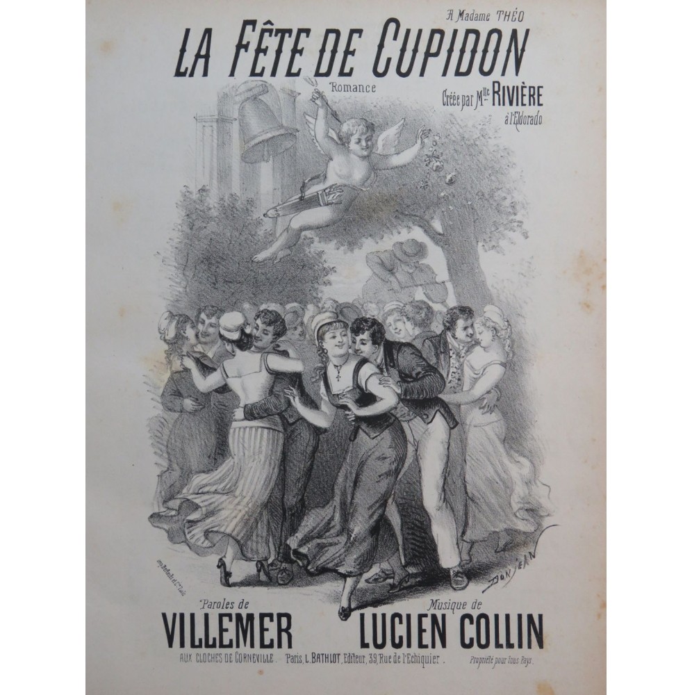 COLLIN Lucien La Fête de Cupidon Chant Piano ca1880