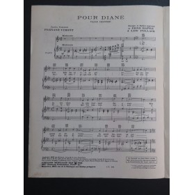 RAPEE Erno et POLLACK Lew Pour Diane Chant Piano 1928