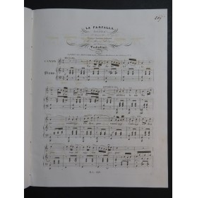 TADOLINI Giovanni La Farfalla Chant Piano ca1835