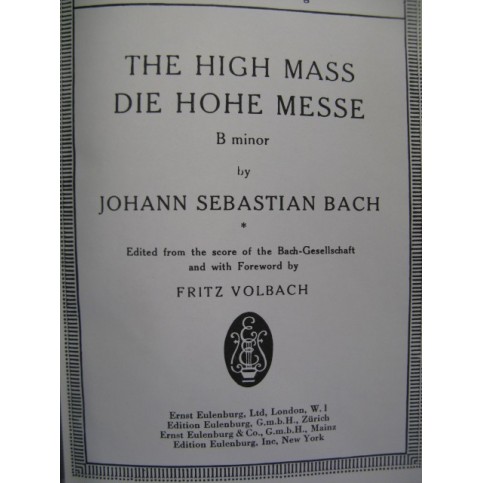 BACH J. S. Messe B minor Chant Orchestre