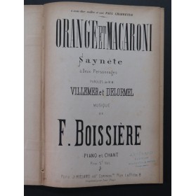 BOISSIÈRE Frédéric Orange et Macaroni Chant Piano ca1875