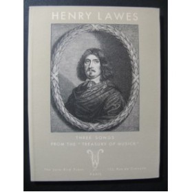 LAWES Henry Three Songs from The Trasury of Musick Chant Piano