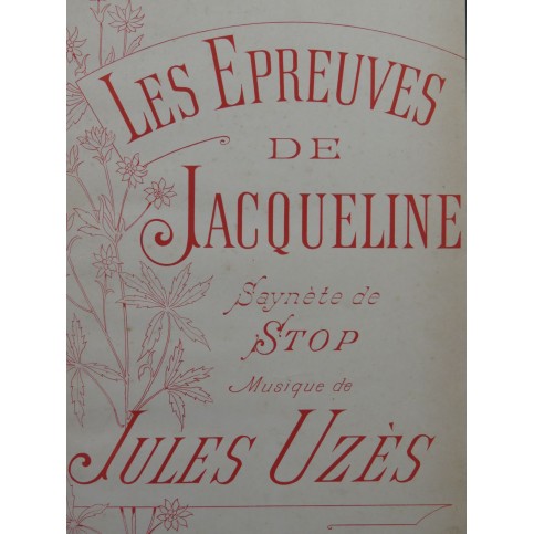 UZÈS Jules Les Epreuves de Jacqueline Chant Piano ca1893