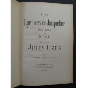 UZÈS Jules Les Epreuves de Jacqueline Chant Piano ca1893