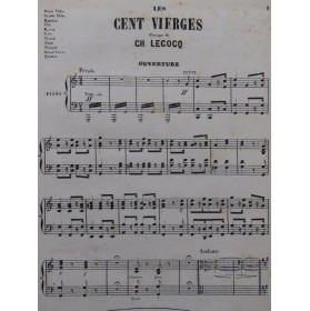 LECOCQ Charles Les Cent Vierges Opéra Piano Chant ca1875