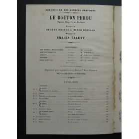 TALEXY Adrien Le Bouton Perdu Opérette Chant Piano 1874