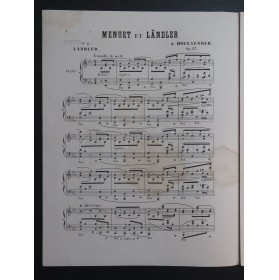 HOLLAENDER Alexis Menuet et Ländler op 27 Piano ca1880