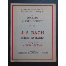 BACH J. S. Concerto Italien Albert Lévêque Piano 1944
