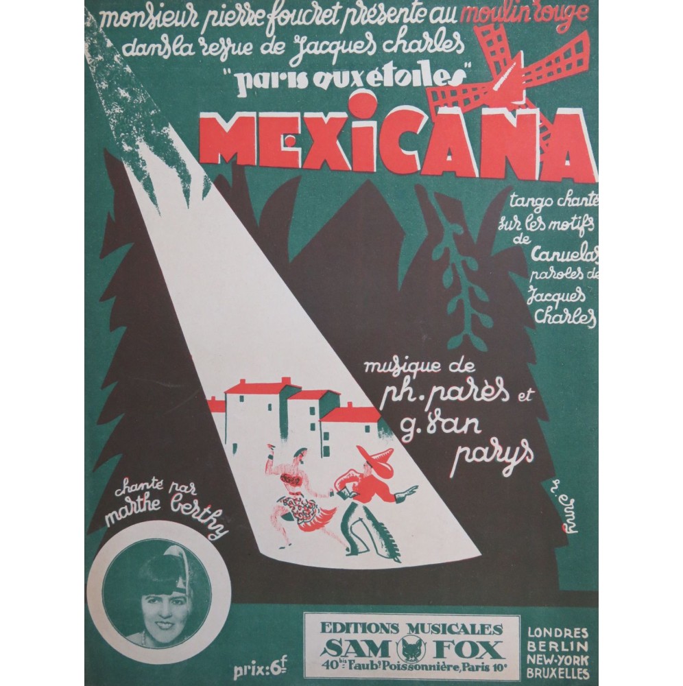 PARÈS Ph. et PARYS G. Van Mexicana Chant Piano 1927