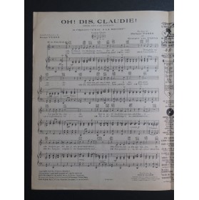 PARÈS Philippe et PARYS Georges Van Oh ! Dis, Claudie ! Chant Piano 1928