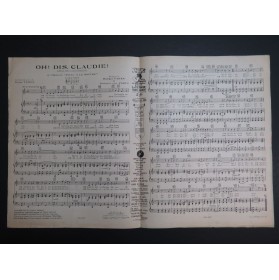 PARÈS Philippe et PARYS Georges Van Oh ! Dis, Claudie ! Chant Piano 1928