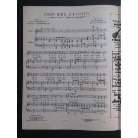 PARÈS Ph. et PARYS G. Van Pour bien S'porter Chant Piano 1927