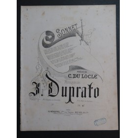 DUPRATO Jules Sonnet Chant Piano ca1865