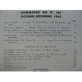 L'Orgue Revue Trimestrielle No 104 1962