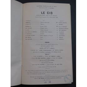 MASSENET Jules Le Cid Opéra Chant Piano 1893