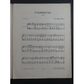 BALINSKI William Yvonnette Piano ca1900