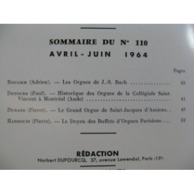 L'Orgue Revue Trimestrielle No 110 1964
