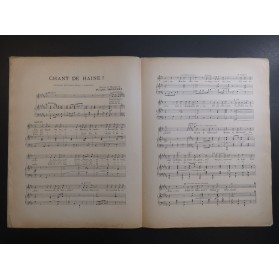 DRONCHAT Théophile Chant de Haine ! Chant Piano Dédicace 1918