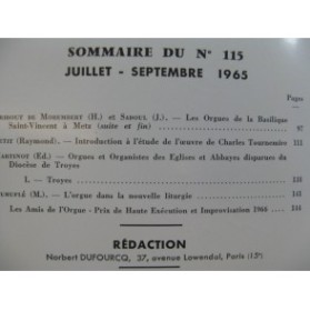 L'Orgue Revue Trimestrielle No 115 1965
