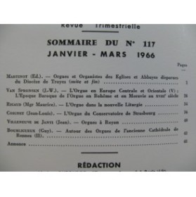 L'Orgue Revue Trimestrielle No 117 1966