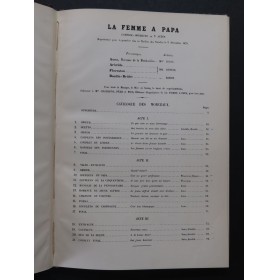 HERVÉ La Femme à Papa Piano Chant Opérette ca1890