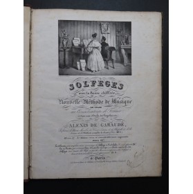 DE GARAUDÉ Alexis Solfèges avec la Basse chiffrée ca1840